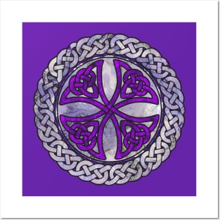 Purple Celtic Shield Knot Posters and Art